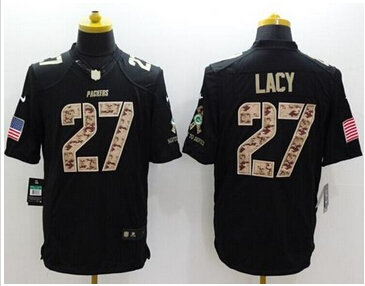 NEW Green Bay Packers #27 Eddie Lacy Black NFL Limited Salute to Service Jersey