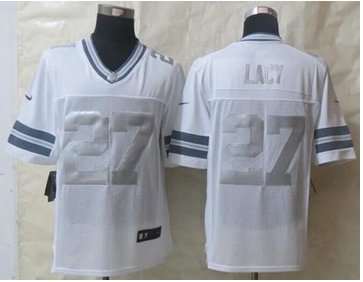 NEW Green Bay Packers #27 Eddie Lacy White NFL Limited Platinum Jersey
