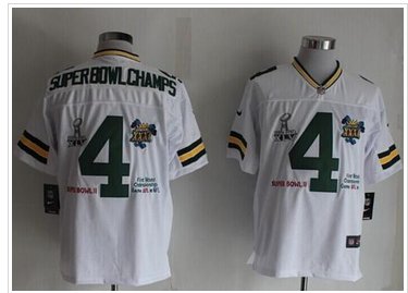 NEW Green Bay Packers #4 Superbowlchamps White NFL Limited Jersey