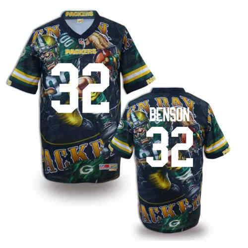 New Green Bay Packers #32 Benson Team Color Elite Fanatical Version Jerseys