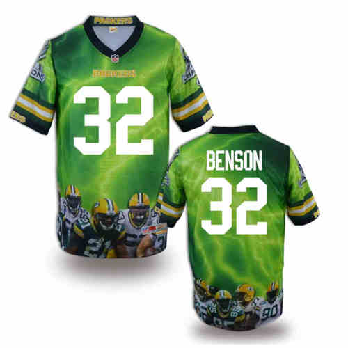 New Green Bay Packers #32 Benson Team Color Elite Fanatical Version Jerseys