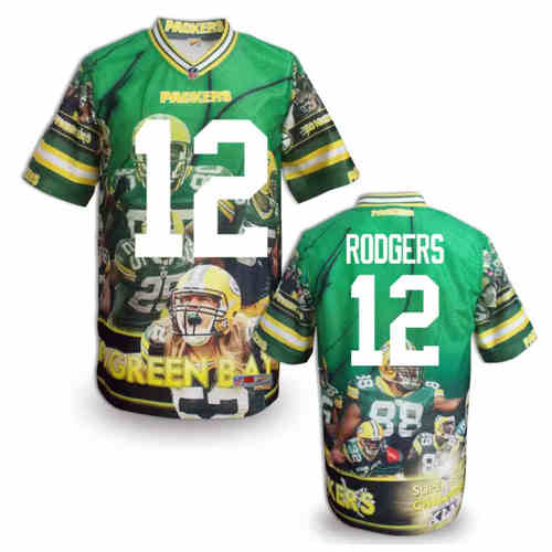 New Green Bay Packers #12 Aaron Rodgers Team Color NFL Elite Fanatical Version Jerseys