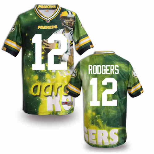 New Green Bay Packers 12# Aaron Rodgers Team Color NFL Elite Fanatical Version Jersey