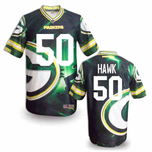 New Green Bay Packers 50 A.J.Hawk Team Color NFL Elite Fanatical Version Jerseys