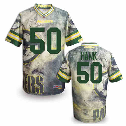 New Green Bay Packers #50 A.J.Hawk Team Color NFL Elite Fanatical Version Jersey