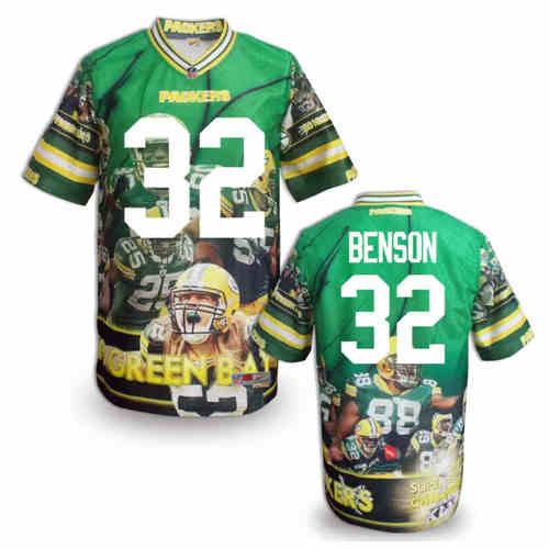 New Green Bay Packers #32 Benson Team Color NFL Elite Fanatical Version Jerseys
