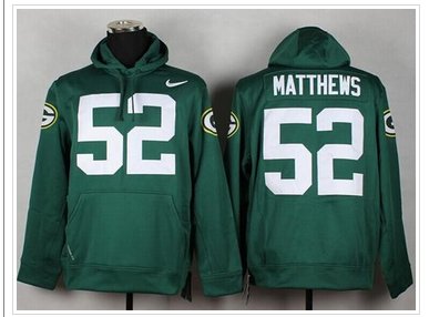 Green Bay Packers #52 Clay Matthews Green Pullover NFL Hoodie Green Bay Packers #52 Clay Matthews Green Pullover NFL Hoodie