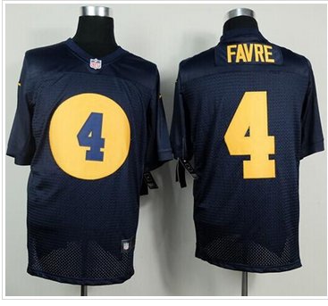 NEW Green Bay Packers #4 Brett Favre Navy Blue Alternate NFL Elite Jersey