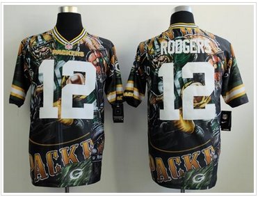 NEW Packers #12 Aaron Rodgers Team Color NFL Elite Fanatical Version Jersey