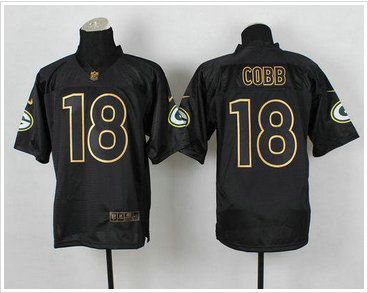 Green Bay Packers #18 Randall Cobb Black Gold No. Fashion NFL Elite Jersey