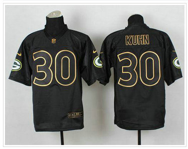 Green Bay Packers #30 John Kuhn Black Gold No. Fashion NFL Elite Jersey