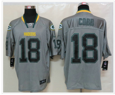 NEW NFL Green Bay Packers #18 Randall Cobb Lights Out Grey Jerseys(Elite)