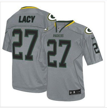 NEW Green Bay Packers #27 Eddie Lacy Lights Out Grey NFL Elite Jersey NEW Green Bay Packers #27 Eddie Lacy Lights Out Grey NFL Elite Jersey