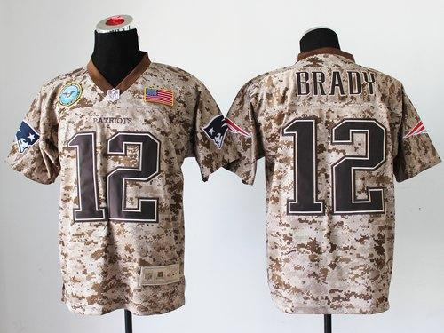 NEW Green Bay Packers #12 Tom Brady Camo NFL Elite USMC Jersey(USA)