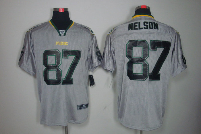 NEW NFL Green Bay Packers 87 Jordy Nelson Lights Out Grey Jerseys(Elite)