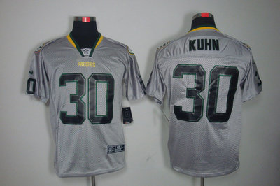 NEW NFL Green Bay Packers 30 John Kuhn Lights Out Grey Jerseys(Elite)