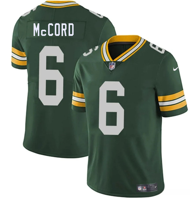 Men's Green Bay Packers #6 Kyle McCord Green 2026 Vapor Untouchable Limited Stitched Football Jersey Men's Green Bay Packers #6 Kyle McCord Green 2026 Vapor Untouchable Limited Stitched Football Jersey