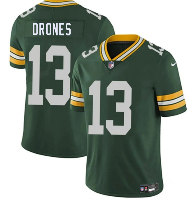 Men's Green Bay Packers #13 Kyron Drones Green 2026 Draft Vapor Untouchable Limited Stitched Football Jersey