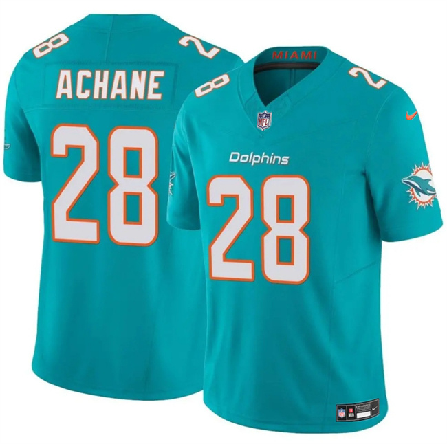 Men's Miami Dolphins #28 De'Von Achane Aqua 2024 F.U.S.E Vapor Limited Stitched Football Jersey Men's Miami Dolphins #28 De'Von Achane Aqua 2024 F.U.S.E Vapor Limited Stitched Football Jersey