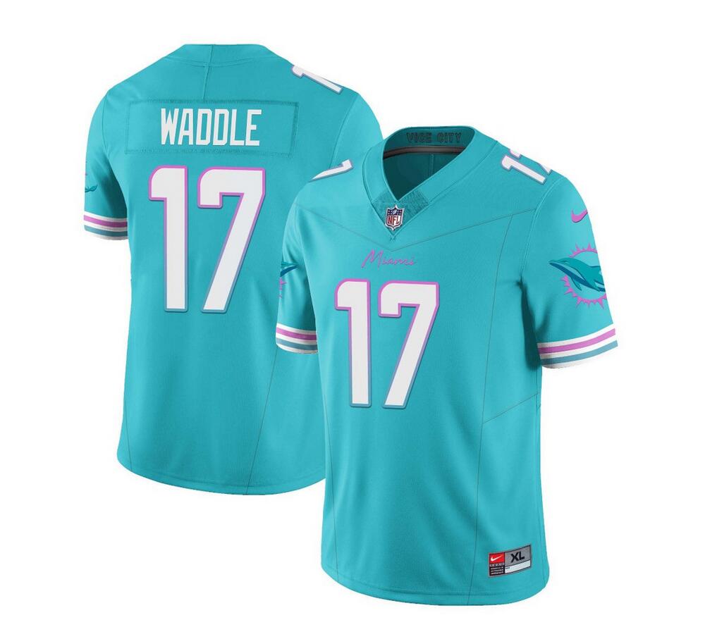 Men's Miami Dolphins #17 Jaylen Waddle Aqua 2023 F.U.S.E Vapor Limited Stitched Football Jersey Men's Miami Dolphins #17 Jaylen Waddle Aqua 2023 F.U.S.E Vapor Limited Stitched Football Jersey
