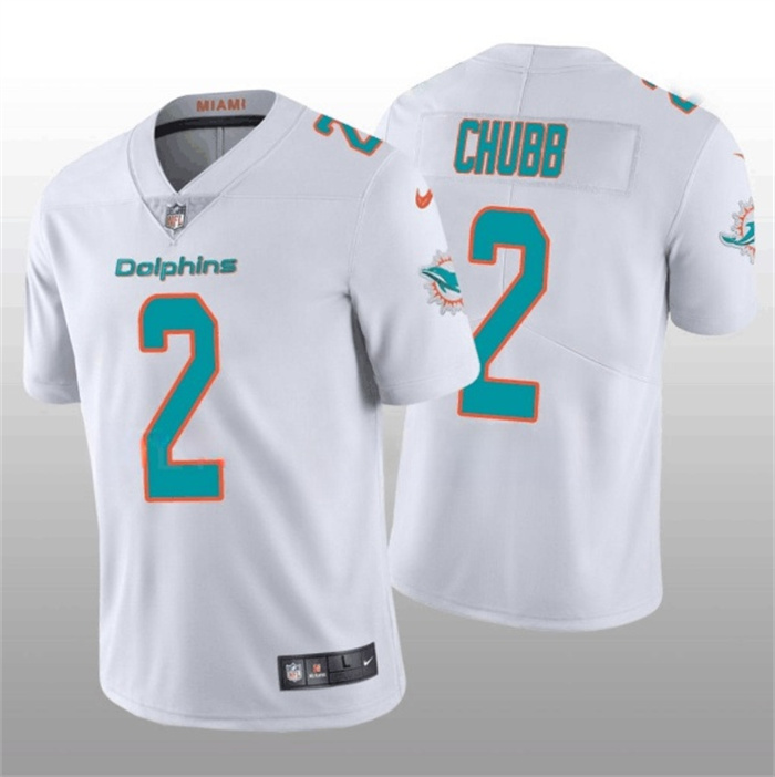 Men's Miami Dolphins #2 Bradley Chubb 2022 White Vapor Untouchable Limited Stitched Jersey Men's Miami Dolphins #2 Bradley Chubb 2022 White Vapor Untouchable Limited Stitched Jersey