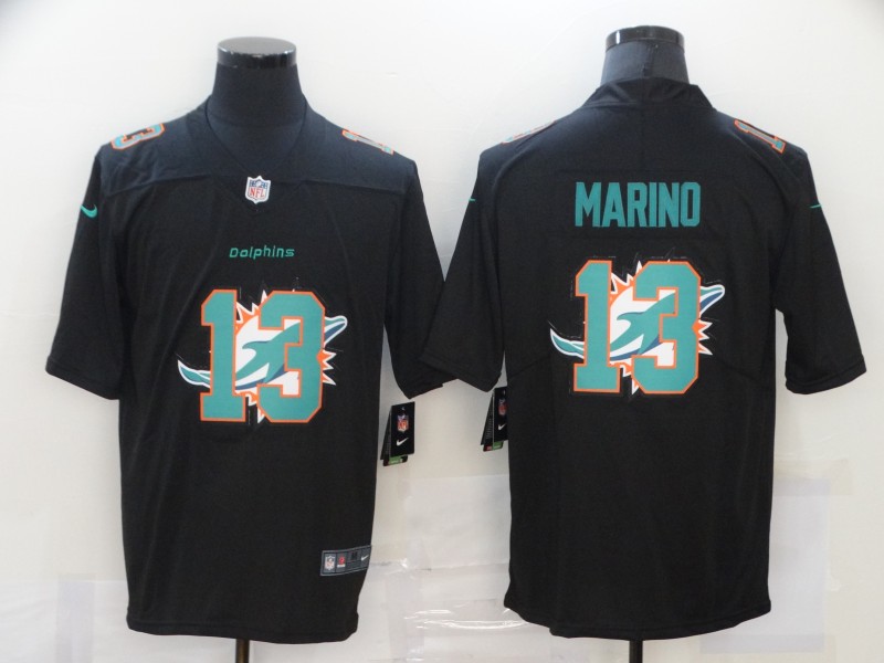 Nike Dolphins 13 Dan Marino Black Shadow Logo Limited Jersey Nike Dolphins 13 Dan Marino Black Shadow Logo Limited Jersey
