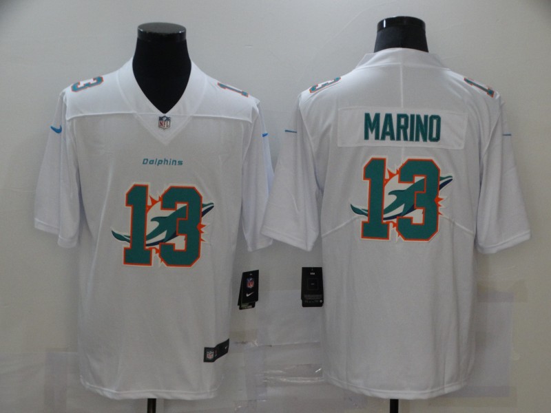 Nike Dolphins 13 Dan Marino White Shadow Logo Limited Jersey Nike Dolphins 13 Dan Marino White Shadow Logo Limited Jersey