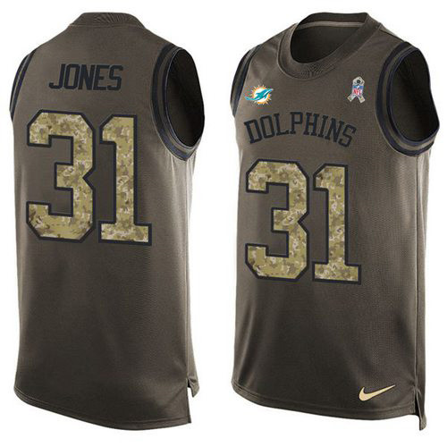 Nike Dolphins #31 Byron Jones Green Men's Stitched NFL Limited Salute To Service Tank Top Jersey Nike Dolphins #31 Byron Jones Green Men's Stitched NFL Limited Salute To Service Tank Top Jersey