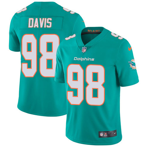 Nike Dolphins #98 Raekwon Davis Aqua Green Team Color Men's Stitched NFL Vapor Untouchable Limited Jersey Nike Dolphins #98 Raekwon Davis Aqua Green Team Color Men's Stitched NFL Vapor Untouchable Limited Jersey