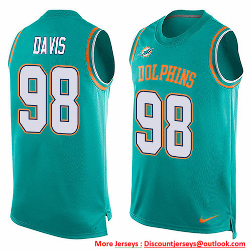 Nike Dolphins #98 Raekwon Davis Aqua Green Team Color Men's Stitched NFL Limited Tank Top Jersey Nike Dolphins #98 Raekwon Davis Aqua Green Team Color Men's Stitched NFL Limited Tank Top Jersey