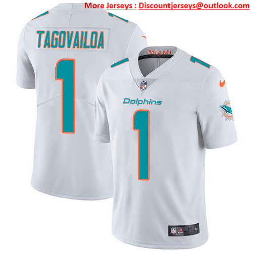Nike Dolphins #1 Tua Tagovailoa White Men's Stitched NFL Vapor Untouchable Limited Jersey Nike Dolphins #1 Tua Tagovailoa White Men's Stitched NFL Vapor Untouchable Limited Jersey