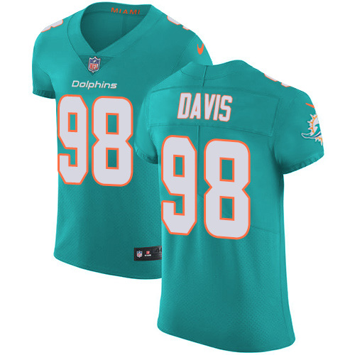 Nike Dolphins #98 Raekwon Davis Aqua Green Team Color Men's Stitched NFL Vapor Untouchable Elite Jersey Nike Dolphins #98 Raekwon Davis Aqua Green Team Color Men's Stitched NFL Vapor Untouchable Elite Jersey