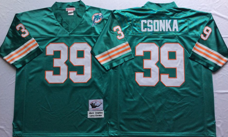 Mitchell And Ness Dolphins #39 Larry Csonka green Throwback Stitched NFL Jersey