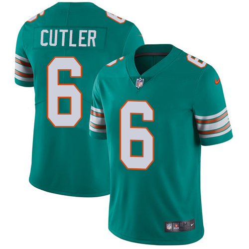 Nike Dolphins #6 Jay Cutler Aqua Green Alternate Men's Stitched NFL Vapor Untouchable Limited Jersey Nike Dolphins #6 Jay Cutler Aqua Green Alternate Men's Stitched NFL Vapor Untouchable Limited Jersey
