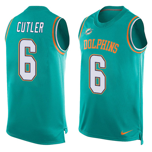 Nike Dolphins #6 Jay Cutler Aqua Green Team Color Men's Stitched NFL Limited Tank Top Jersey Nike Dolphins #6 Jay Cutler Aqua Green Team Color Men's Stitched NFL Limited Tank Top Jersey