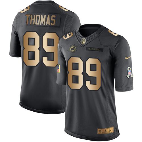 Nike Dolphins #89 Julius Thomas Black Men's Stitched NFL Limited Gold Salute To Service Jersey Nike Dolphins #89 Julius Thomas Black Men's Stitched NFL Limited Gold Salute To Service Jersey