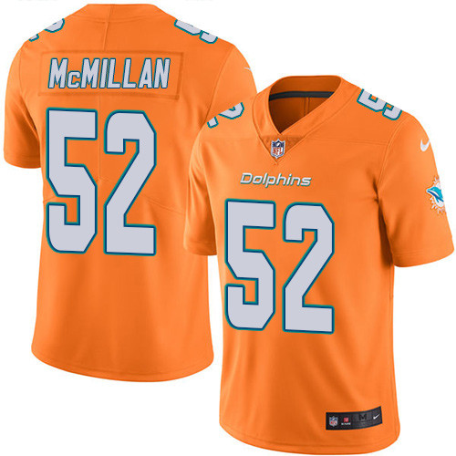 Nike Dolphins #52 Raekwon McMillan Orange Men's Stitched NFL Limited Rush Jersey Nike Dolphins #52 Raekwon McMillan Orange Men's Stitched NFL Limited Rush Jersey