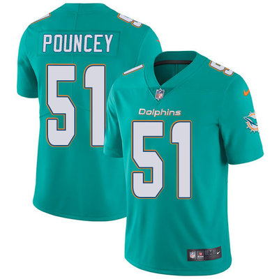 Nike Dolphins #51 Mike Pouncey Aqua Green Team Color Men's Stitched NFL Vapor Untouchable Limited Jersey