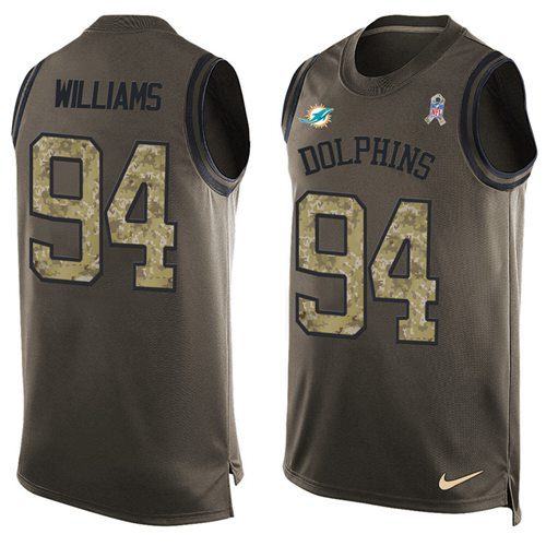 Nike Dolphins #94 Mario Williams Green Men's Stitched NFL Limited Salute To Service Tank Top Jersey Nike Dolphins #94 Mario Williams Green Men's Stitched NFL Limited Salute To Service Tank Top Jersey