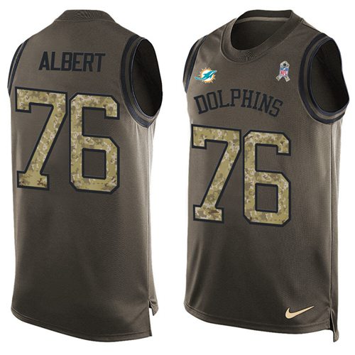 Nike Dolphins #76 Branden Albert Green Men's Stitched NFL Limited Salute To Service Tank Top Jersey Nike Dolphins #76 Branden Albert Green Men's Stitched NFL Limited Salute To Service Tank Top Jersey