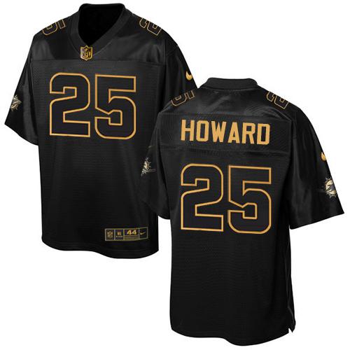 Nike Dolphins #25 Xavien Howard Black Men's Stitched NFL Elite Pro Line Gold Collection Jersey Nike Dolphins #25 Xavien Howard Black Men's Stitched NFL Elite Pro Line Gold Collection Jersey