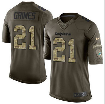 Nike Miami Dolphins #21 Brent Grimes Green Men's Stitched NFL Limited Salute to Service Jersey Nike Miami Dolphins #21 Brent Grimes Green Men's Stitched NFL Limited Salute to Service Jersey