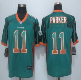 New Miami Dolphins #11 DeVante Parker Aqua Green Team Color Men's Stitched NFL Elite Drift Fashion jersey