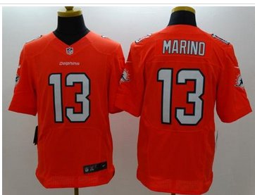 NEW Miami Dolphins #13 Dan Marino Orange Alternate NFL Elite Jersey NEW Miami Dolphins #13 Dan Marino Orange Alternate NFL Elite Jersey