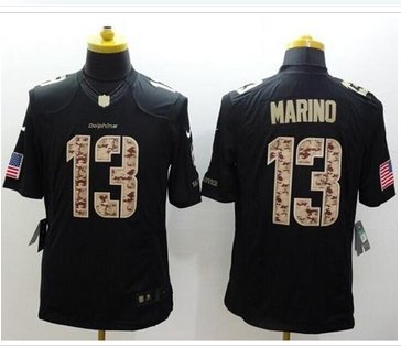 New Miami Dolphins #13 Dan Marino Black NFL Limited Salute to Service jersey