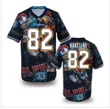 Miami Dolphins #82 HARTLINE Men's Stitched NFL Elite Fanatical Version Jersey (1)