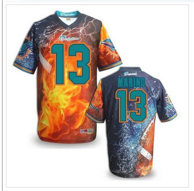Miami Dolphins #13 MARINO Men's Stitched NFL Elite Fanatical Version Jersey (9)
