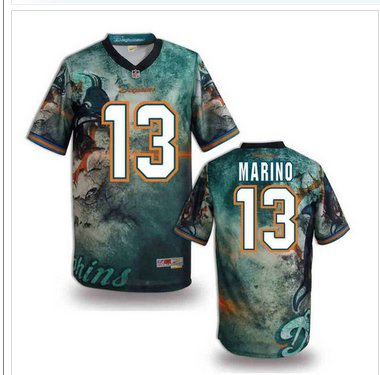 Miami Dolphins #13 MARINO Men's Stitched NFL Elite Fanatical Version Jersey (3)