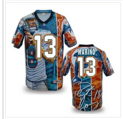 Miami Dolphins #13 MARINO Men's Stitched NFL Elite Fanatical Version Jersey (2)