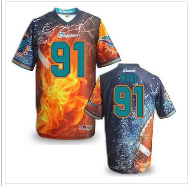 Miami Dolphins #91 WAKE Men's Stitched NFL Elite Fanatical Version Jersey (9) Miami Dolphins #91 WAKE Men's Stitched NFL Elite Fanatical Version Jersey (9)